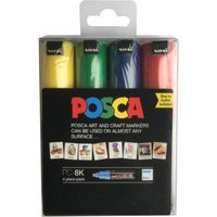 Uni Posca Pc-8K Set Of 4 X 8mm Markers | Yellow, Green, Blue, Red | Etsy (US)