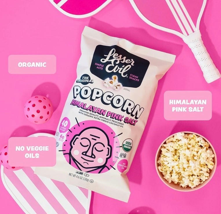 LesserEvil Himalayan Pink Salt Organic Popcorn 🍿Pack of 24