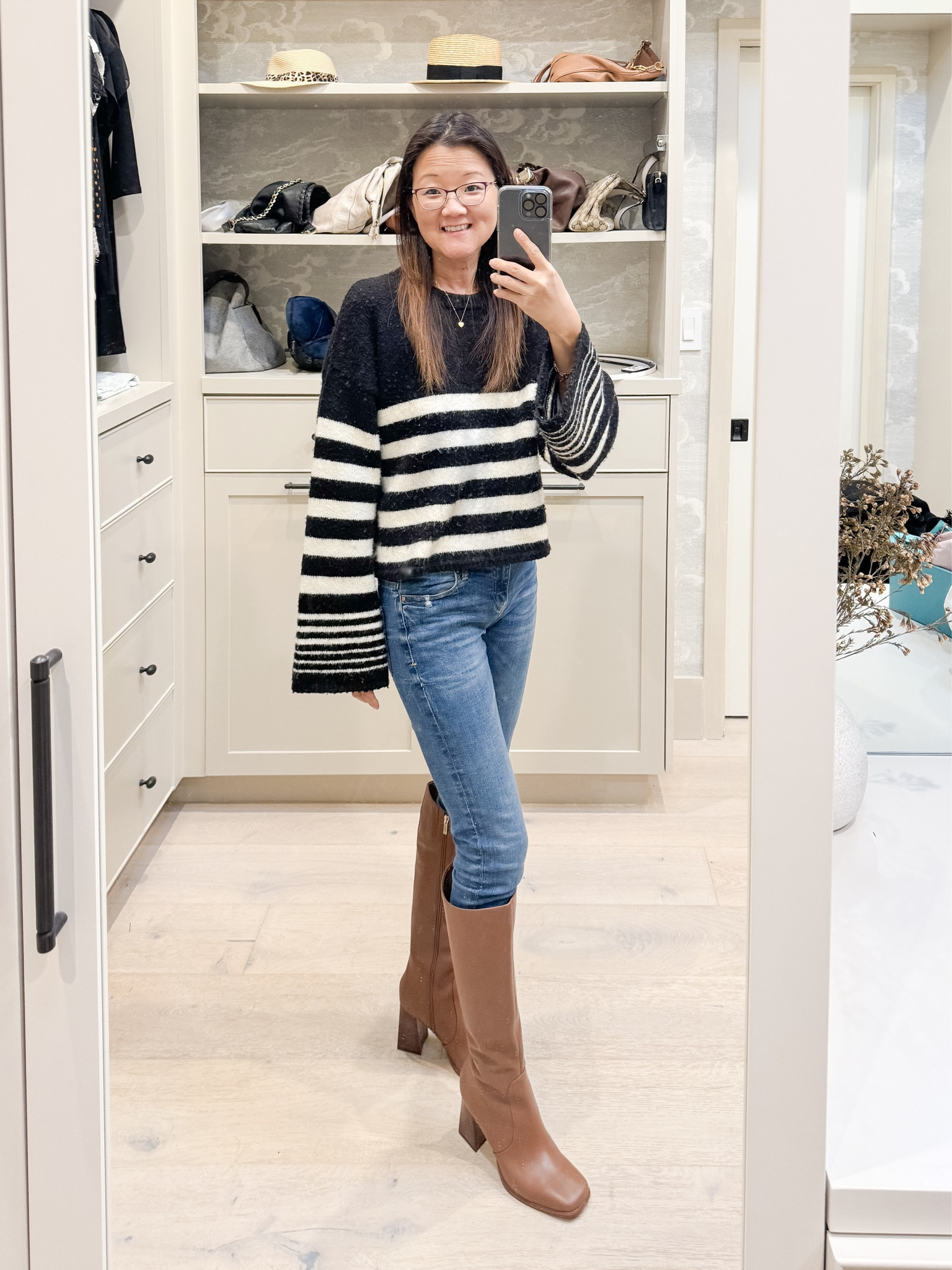 Nordstrom brown leather boots black sweater jeans winter outfits winter outfit 

#LTKstyletip #LTKshoecrush #LTKsalealert