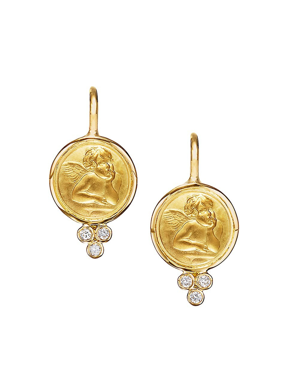 Angel 18K Yellow Gold & Diamond Drop Earrings | Saks Fifth Avenue