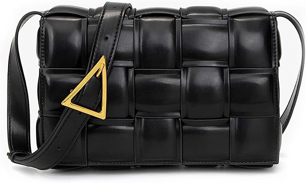 Luxury Design Weave PU Leather Shoulder Crossbody Messenger Bags Women Purse and Handbags | Amazon (US)