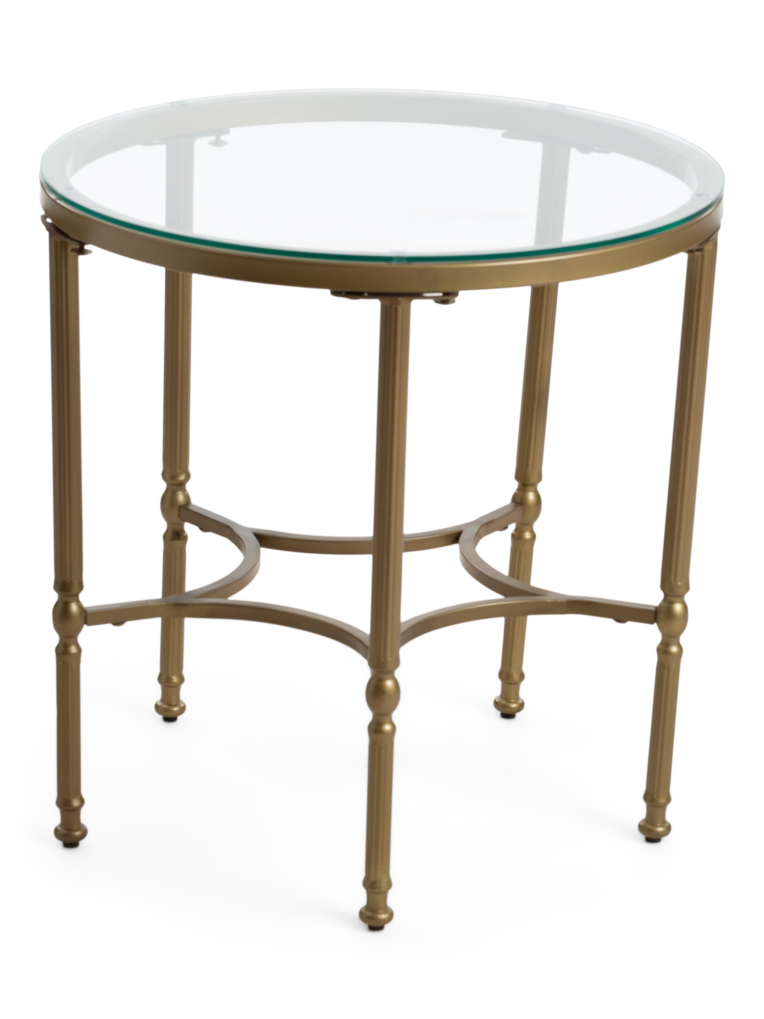 24in Iron And Glass Bonnifait Round Side Table | Furniture & Lighting | Marshalls | Marshalls