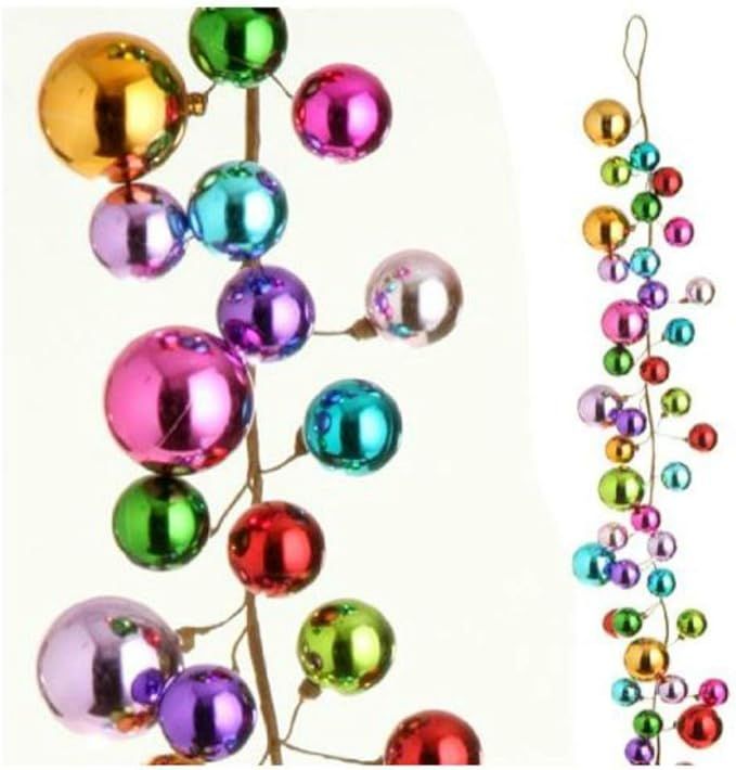 Multicolored Ornament Ball Garland, 4 Feet | Amazon (US)