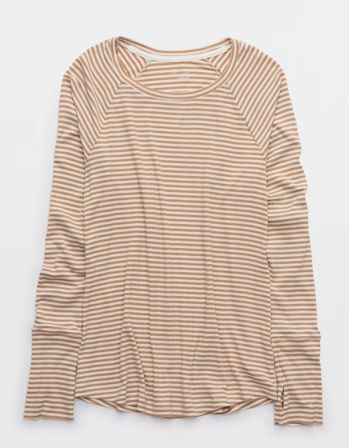 OFFLINE By Aerie Thumbs Up Ribbed Long Sleeve T-Shirt | American Eagle Outfitters (US & CA)