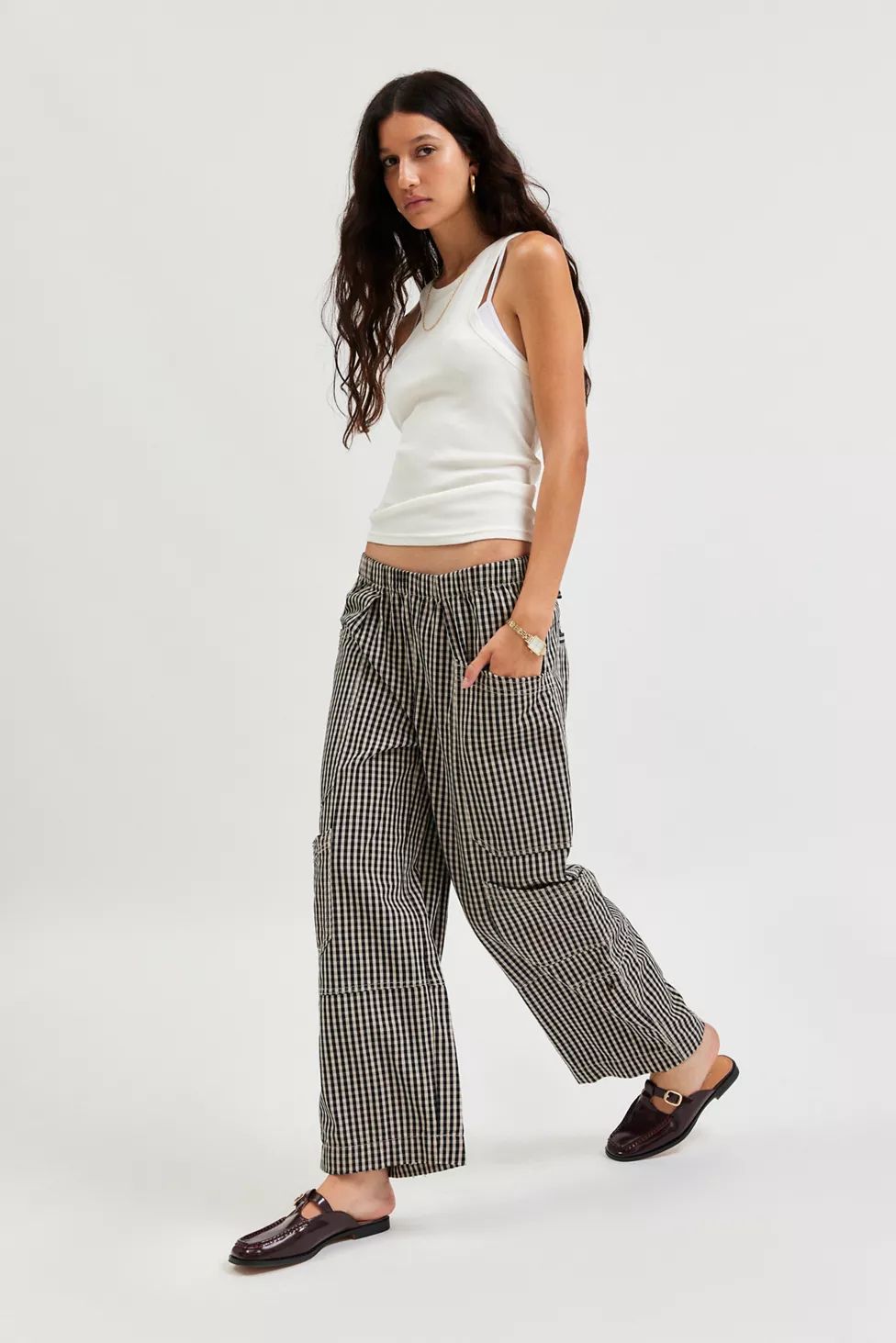 BDG Charlie Gingham Wide-Leg Pant | Urban Outfitters (US and RoW)