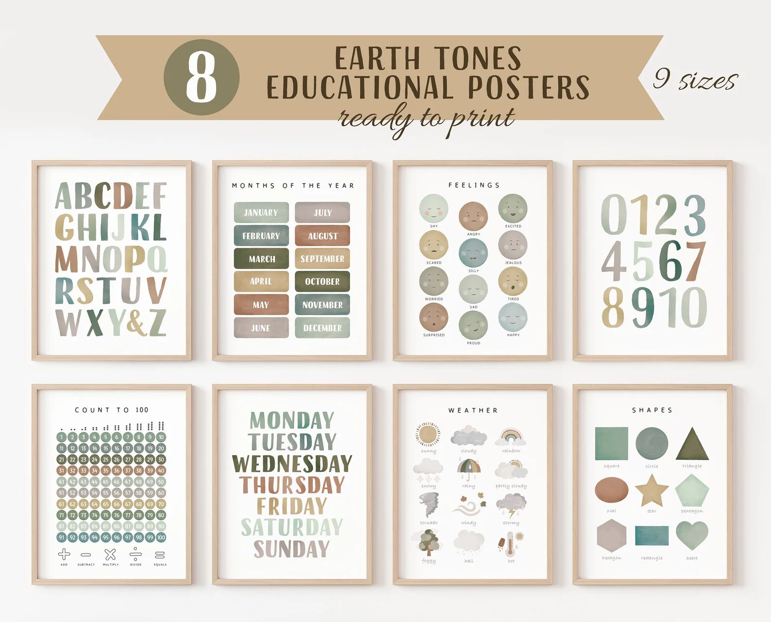 Set of Educational Posters 8 Homeschool Prints Montessori - Etsy | Etsy (US)