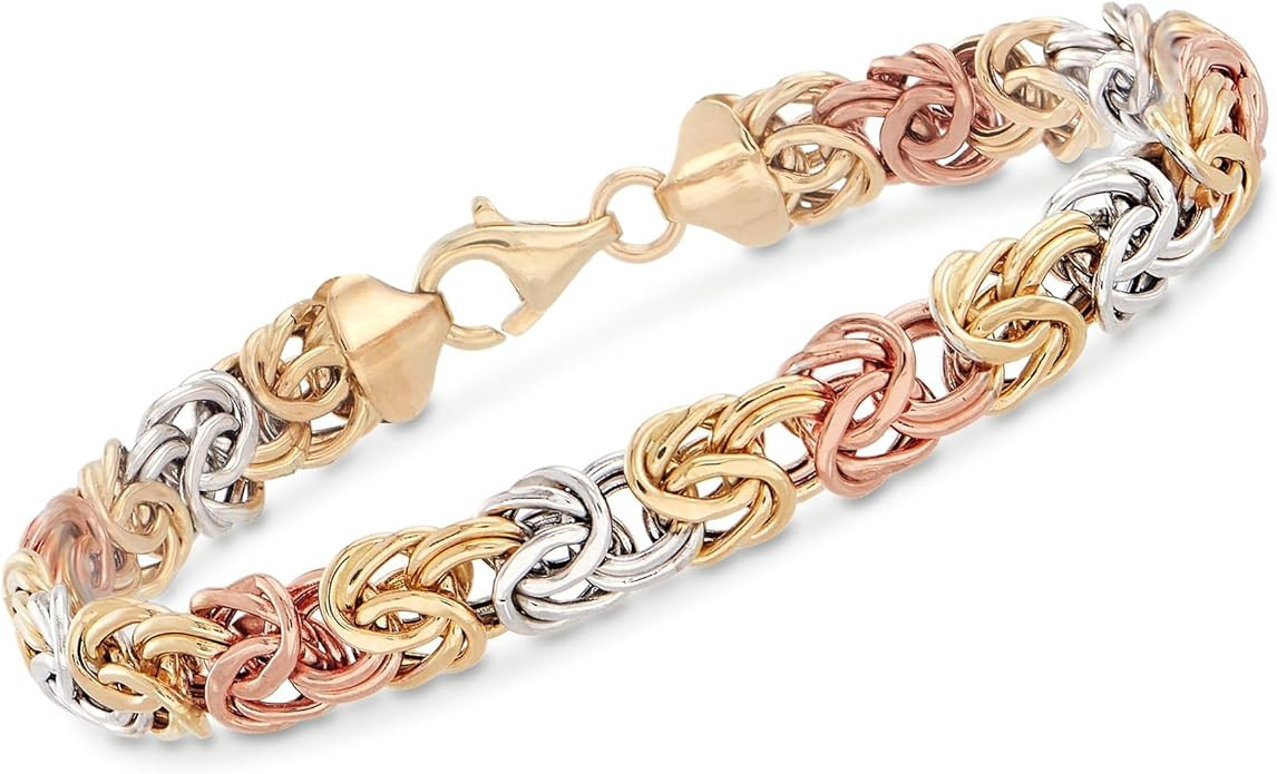 Ross-Simons 14kt Tri-Colored Gold Byzantine Bracelet | Amazon (US)