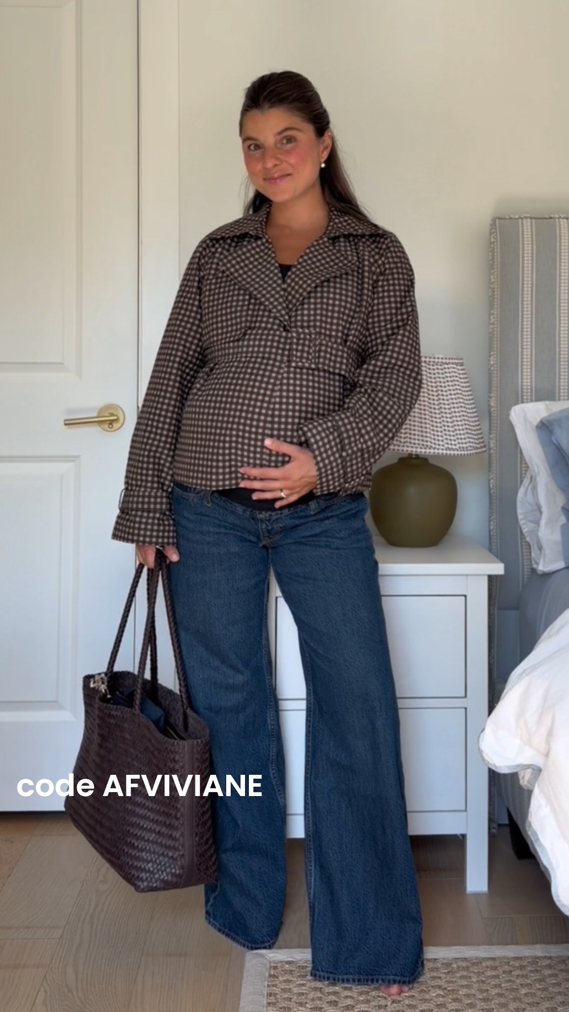 [9/10/26] full outfit on sale! Code AFVIVIANE

Sizing (39 weeks pregnant): 
• Wide Leg Maternity Jean - indigo, 26 short 
• Short Belted Trench Coat - xs 

[use code AFVIVIANE to get an additional 15% off almost everything in stores and online at checkout from September 10, 2026 to September 14, 2026 in US/CA. Exclusions apply. See details online.]

#LTKSeasonal #LTKBump #LTKPetite
