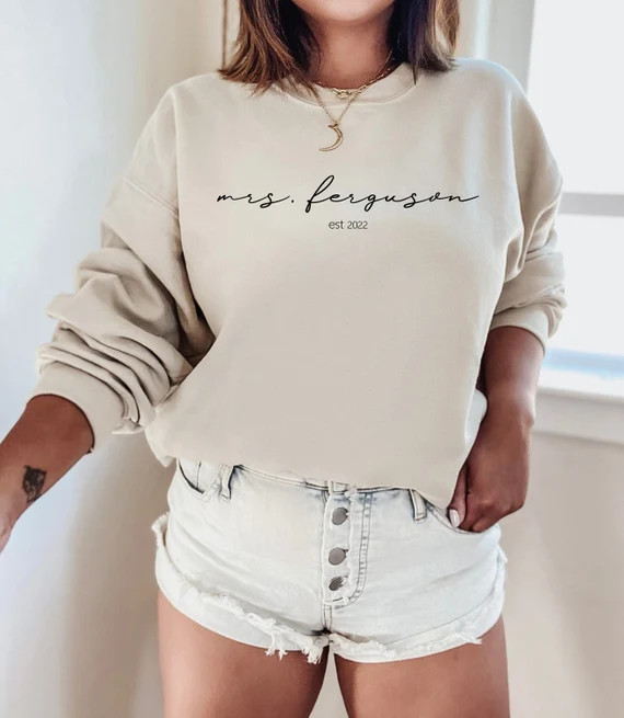 Mrs Sweatshirt, Wifey Sweatshirt, Engagement Gifts, Bridal Shower Gift | Etsy (US)