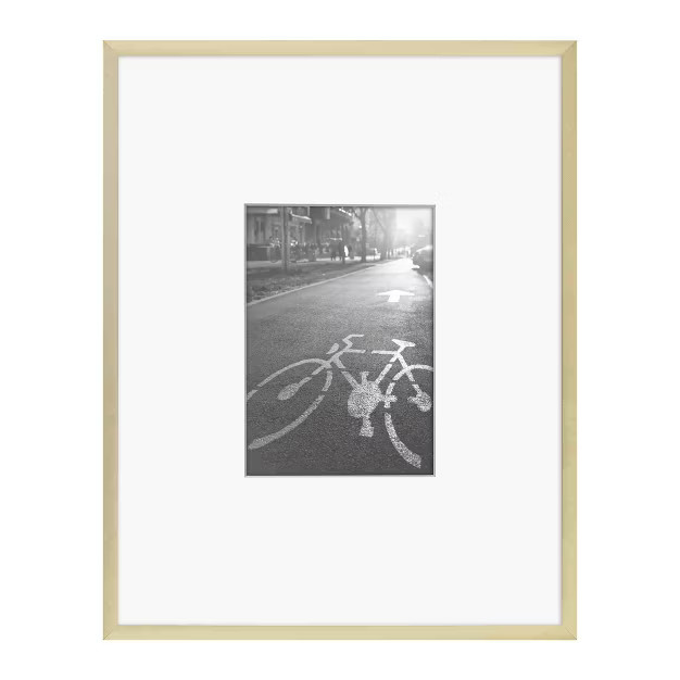 14"x18" Matted to 8" x 10" Thin Metal Gallery Frame Brass - Project 62™ | Target