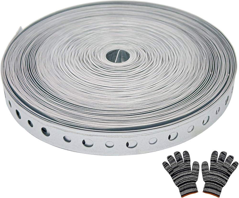 Galvanized Metal Pipe Strap 3/4-Inch x 100-Feet 24-Gauge for Pipe Support Hanging and Flexible Tr... | Amazon (US)
