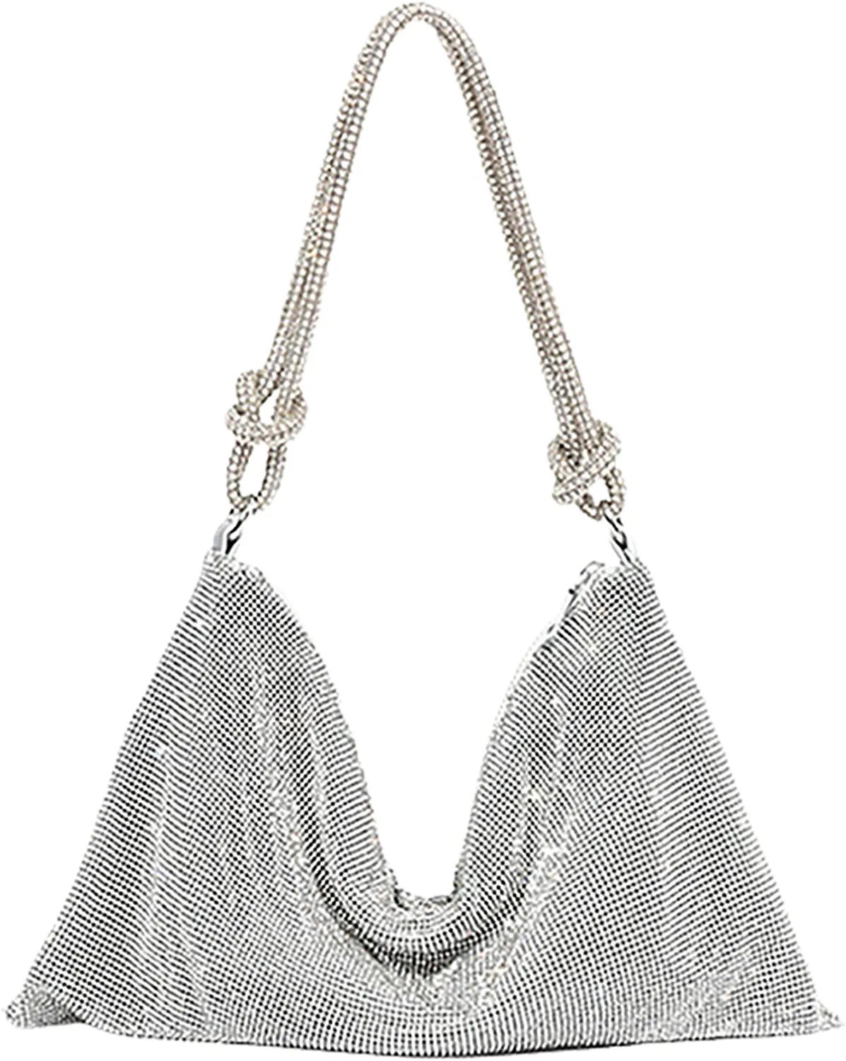 Rhinestone Hobo Bag for Women Chic Evening Handbag Shiny Purse for Travel Vacation 2022 | Amazon (US)