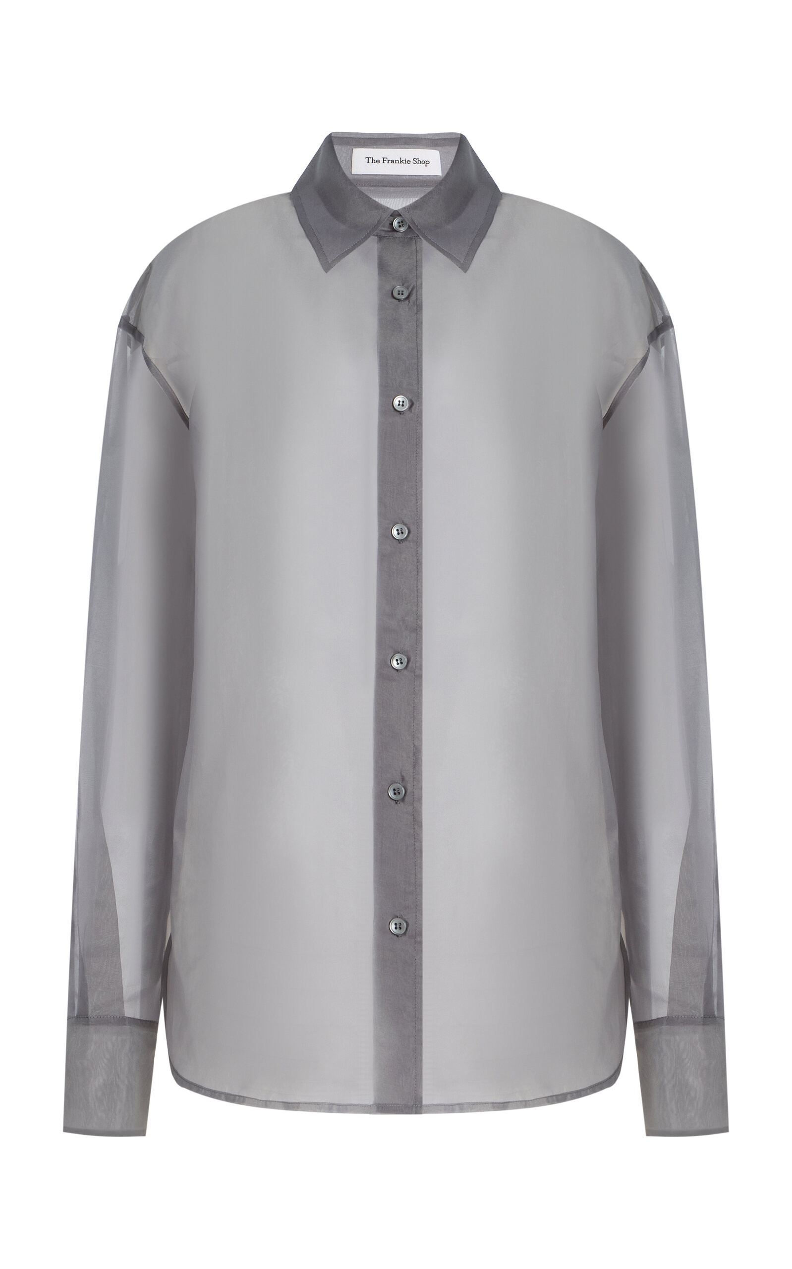 The Frankie Shop - Peri Sheer Silk-Blend Shirt - Grey - XS - Moda Operandi | Moda Operandi (Global)