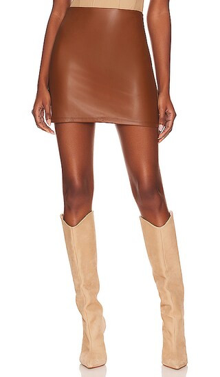 BTL Mini Skirt in Burnt Caramel002 | Revolve Clothing (Global)