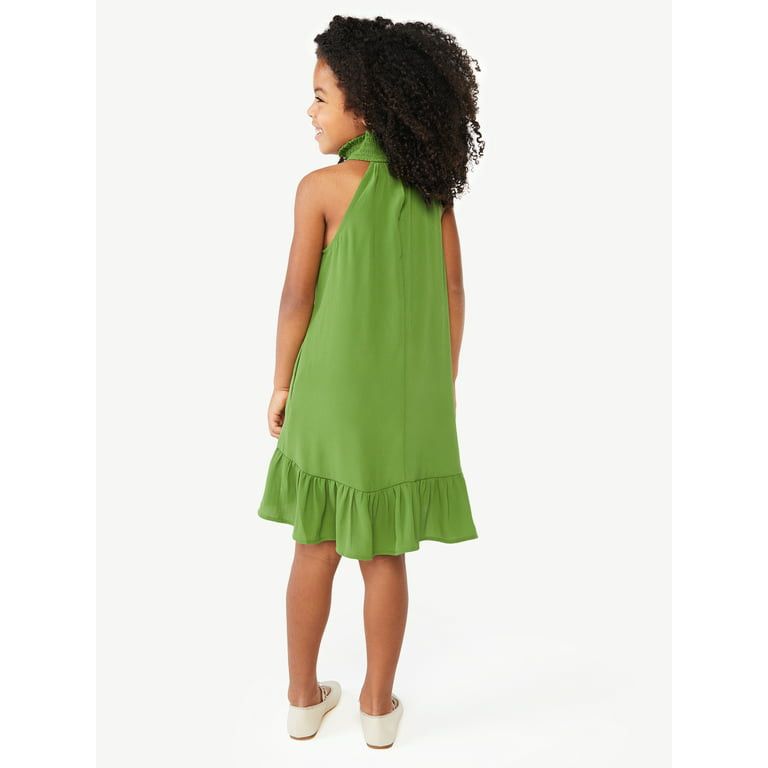 Scoop Girls Halter Dress with Tiered Hem, Sizes 4-12 - Walmart.com | Walmart (US)