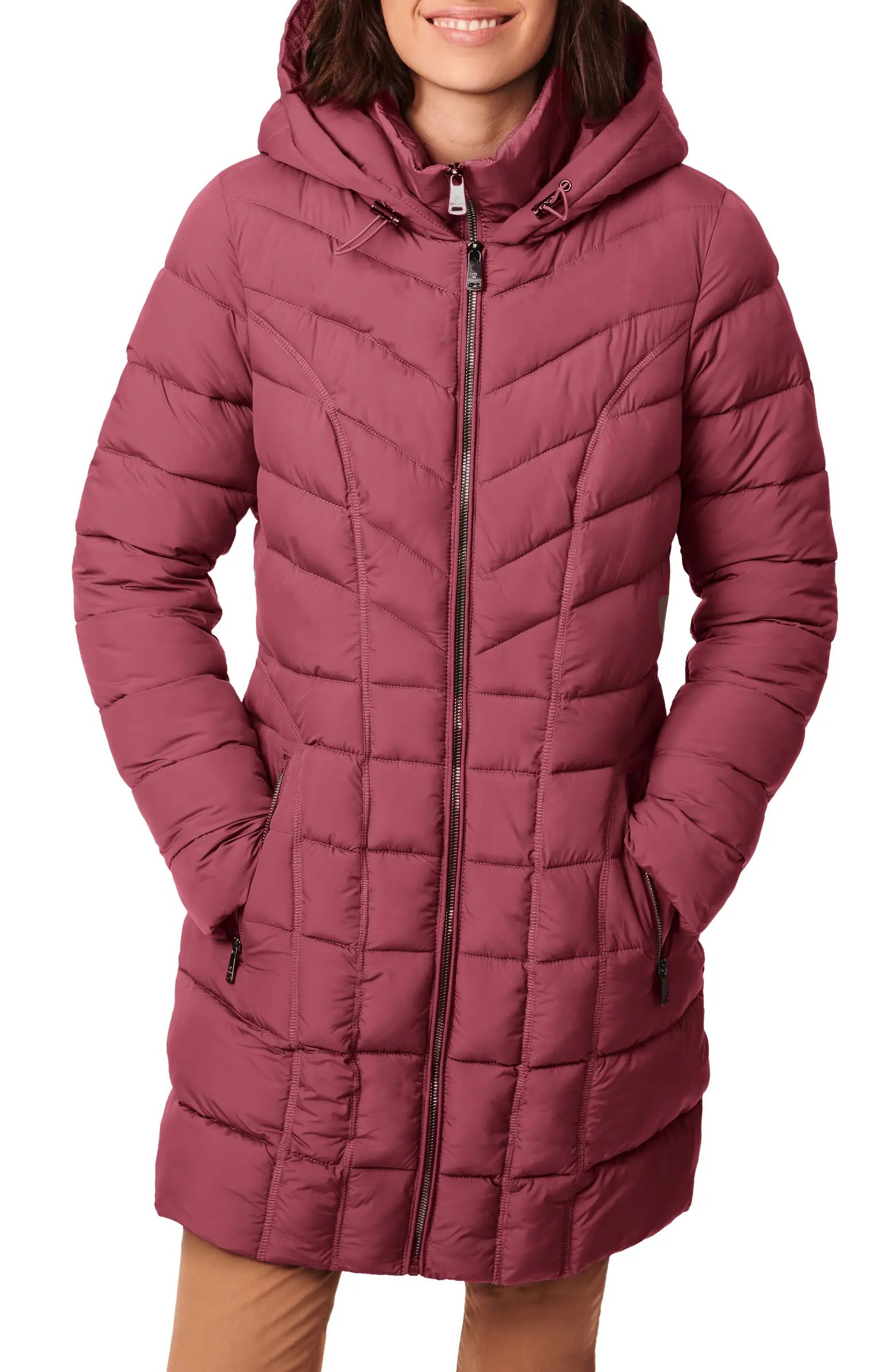 Water Resistant Packable Hooded Puffer Coat with Removable Bib Insert | Nordstrom