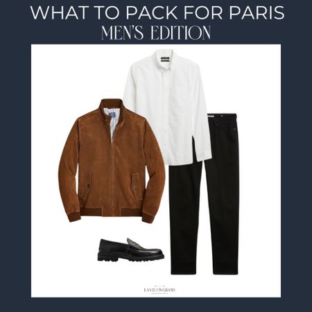 What to pack for Paris Men
Suede Jacket 
Loafers
Dark Denim 
Button Down 

#LTKmens #LTKtravel #LTKstyletip