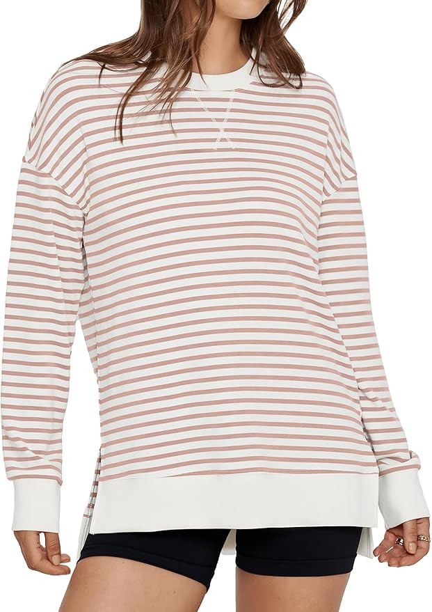 Glamaker Women's Long Sleeve Crewneck Sweatshirt Air Essentials Soft Loose Pullover Sweatshirts | Amazon (US)