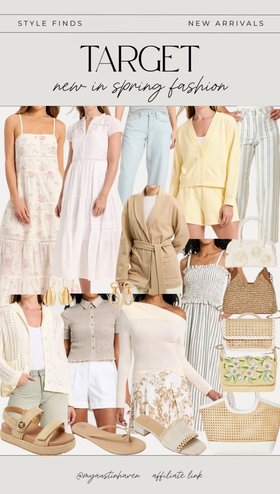 New spring style at Target. 🌸 Pretty dresses, easy layers, chic accessories & everyday pieces that look way more expensive than they are. 

Target spring fashion, affordable outfits, spring dresses, everyday style, neutral outfits, woven handbags, straw purse, gold earrings, spring sandals, casual chic, feminine style, weekend outfit, brunch look, vacation outfits, lightweight layers, midi dress, striped dress, budget friendly fashion, new arrivals, target finds, look for less. 

 #LTKspring 

#LTKootd #LTKdayinmylife #LTKmomlife