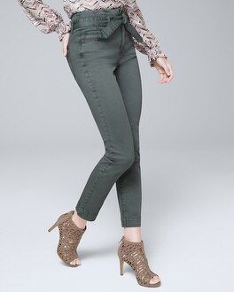 High-Rise Slim Crop Jeans with Removable Belt | White House Black Market