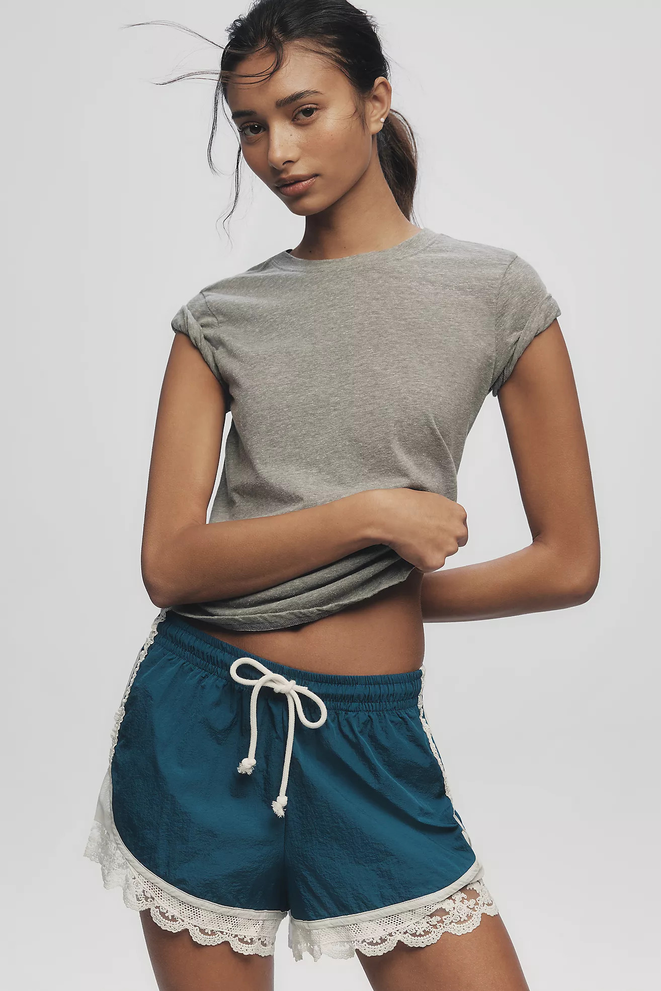 The Bennie Cotton Slub Crew-Neck Slim Tee by Pilcro | Anthropologie (US)