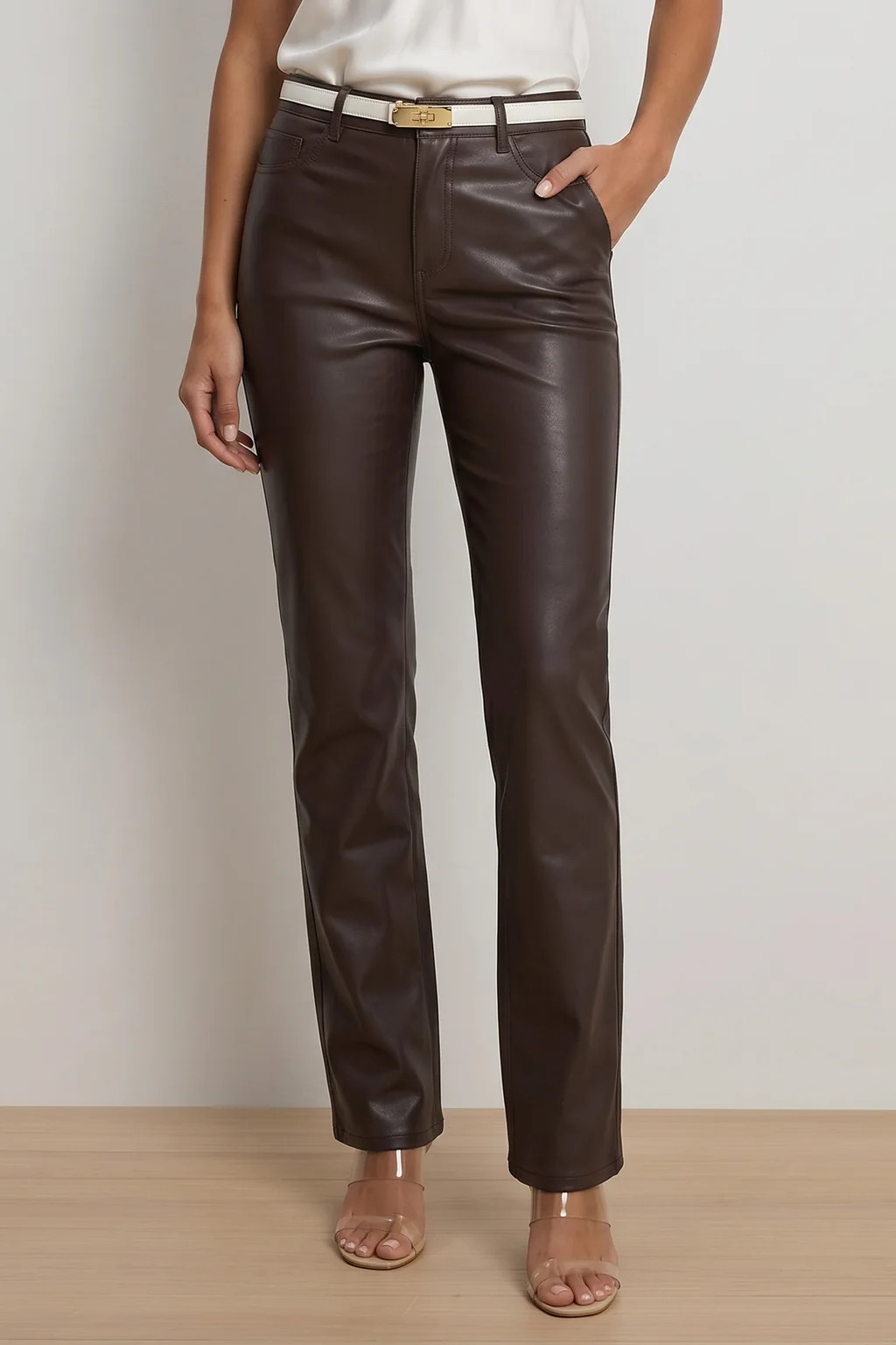 Aria Coated Flare Jean - Espresso | The Noli Shop