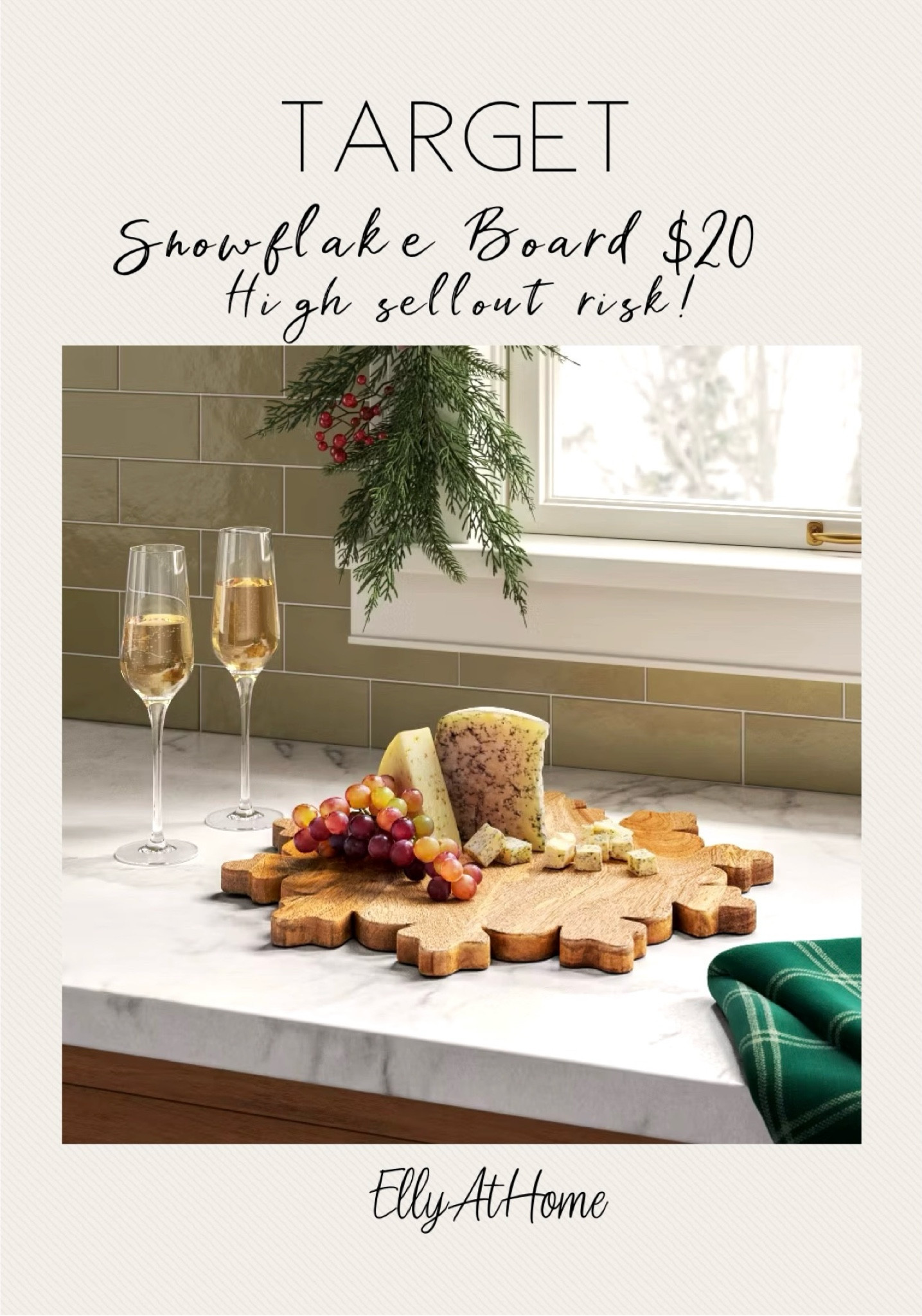 Best seller every season! Wood snowflake board at Target! Shop it soon, high sellout risk! Make a host gift with kitchen accessories and tie it together with ribbon  Christmas, holiday entertaining, gift ideas. Free shipping. 

#LTKHome #LTKFindsUnder50 #LTKHoliday