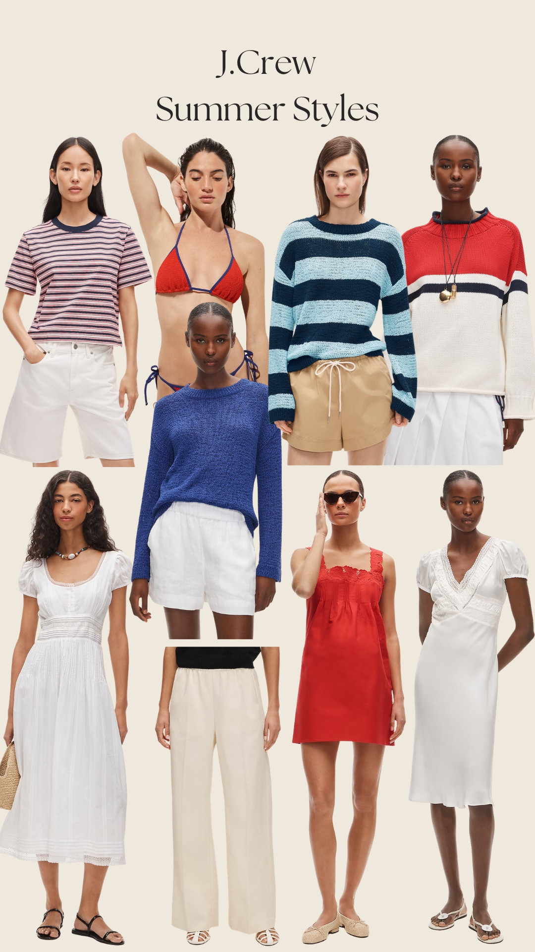 J.Crew summer outfits I'm loving this season! So many great pieces on sale right now, too! 

Any of these would be great for Fourth of July outfits! ❤️ 🇺🇸 

 #LTKootd #LTKSeasonal #LTKSaleAlert