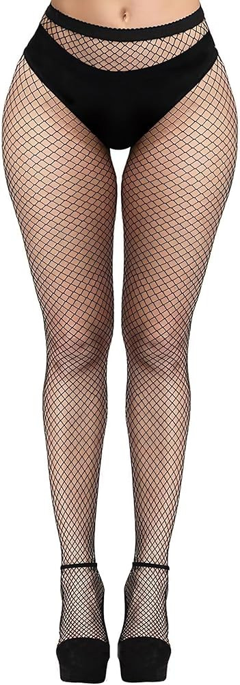Buauty Fishnet Stockings for Women, High Waisted Fishnet Tights Black Fishnets for Halloween | Amazon (US)
