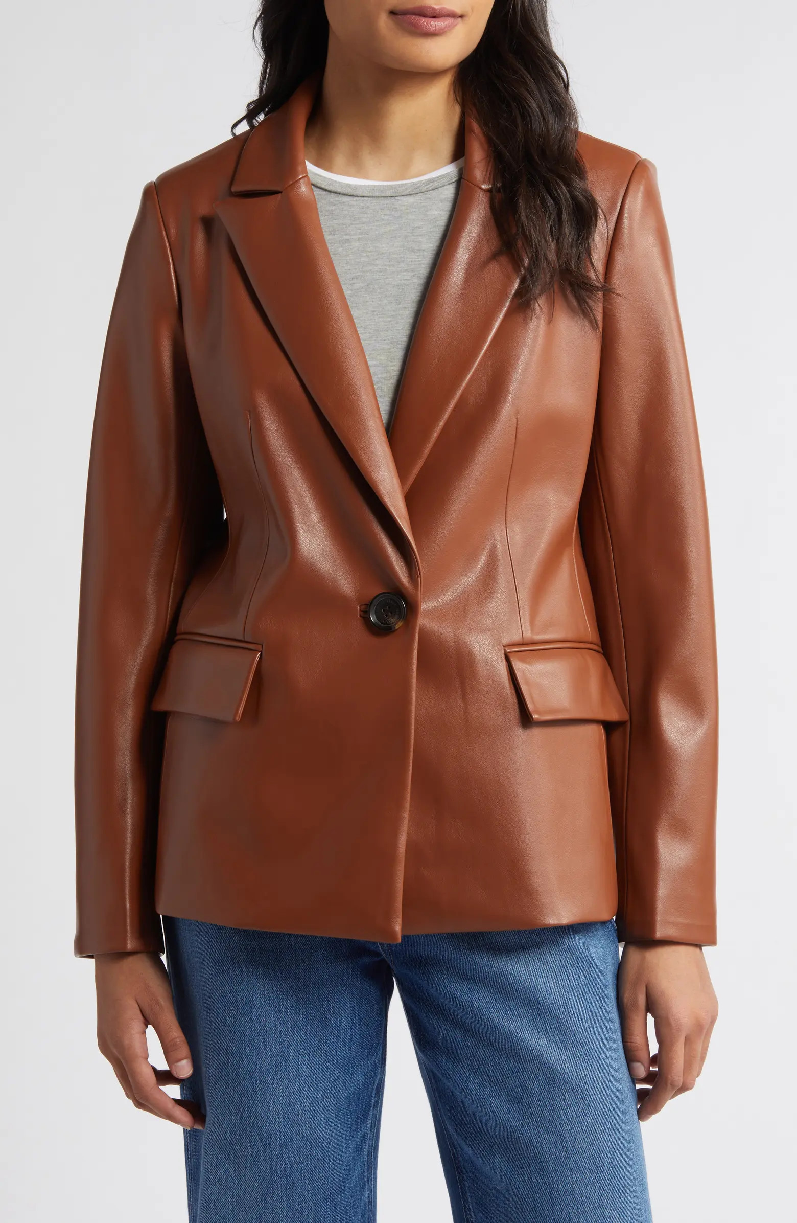 Faux Leather Blazer | Nordstrom