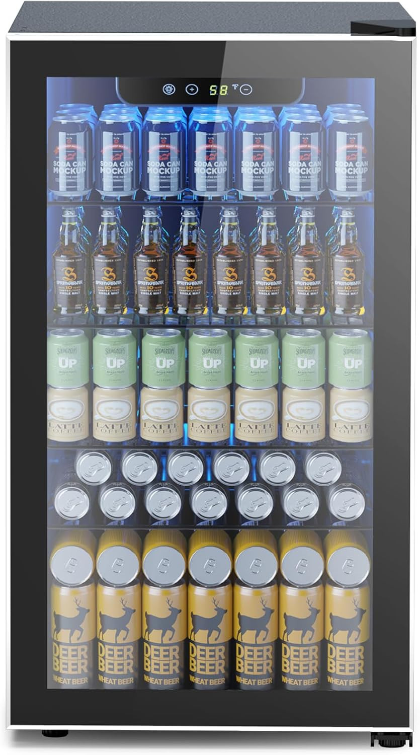 Electactic Mini Fridge 130 Can Beverage Refrigerator Cooler, 3.2 Cu.Ft Drink Fridge for Soda Wine... | Amazon (US)