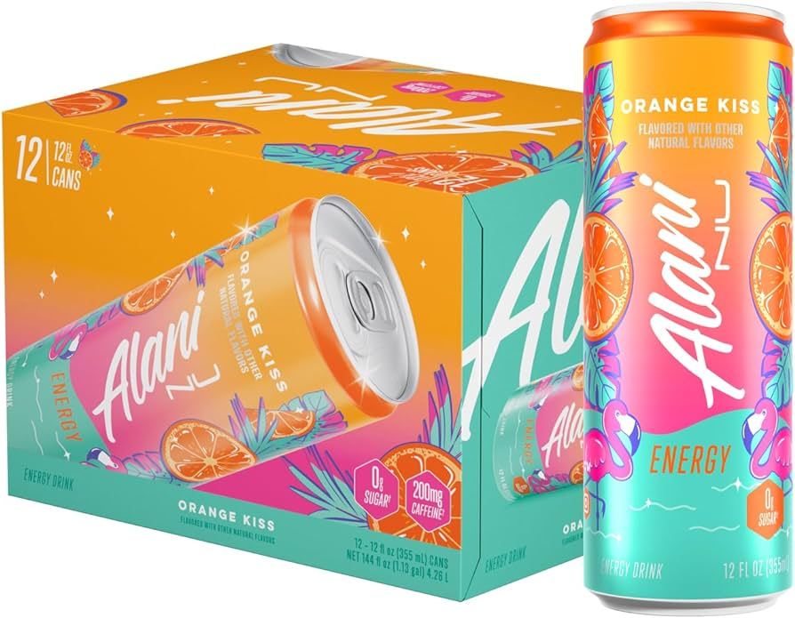 Alani Nu Energy Drink - Orange Kiss Limited Edition 12 Fl Oz Cans, (12 Pack) | Amazon (US)