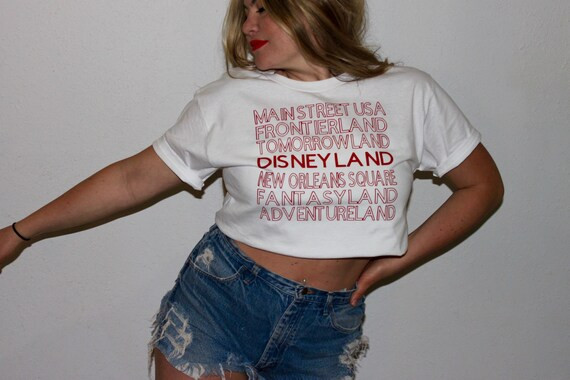 Disneyland lands graphic tee Thank you bag style/ cropped or | Etsy | Etsy (US)