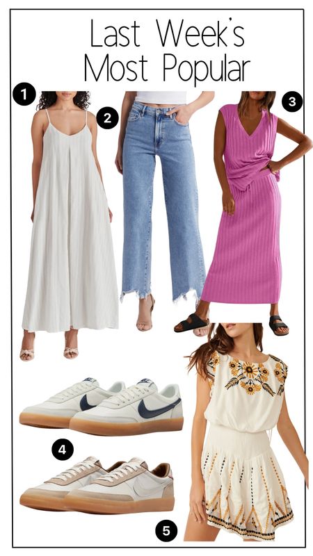 Last week’s most popular products including an amazons set, amazing jeans, a white dress, a free people romper, and new Nike sneakers! 

#LTKFindsUnder100 #LTKFindsUnder50 #LTKStyleTip