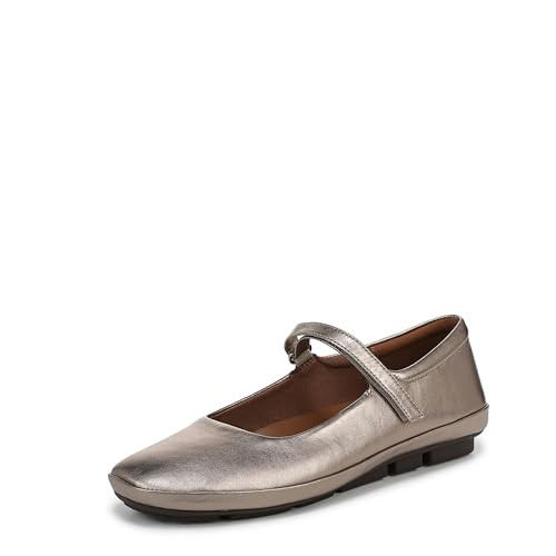 Naturalizer Womens Behold Mary Jane Flat Warm Silver Leather 9 W | Amazon (US)