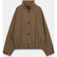 Zara - Giubbotto Collo Alto Orlo Elasticizzato - Marrone - Xs - Donna | Zara IT