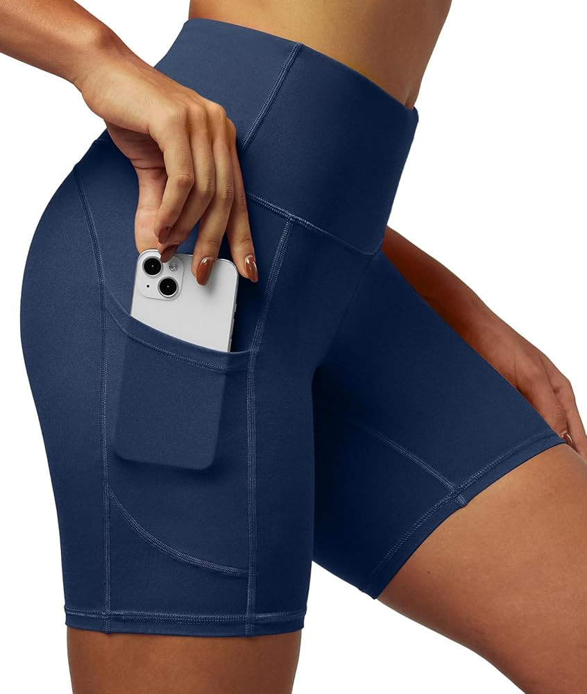 IUGA Biker Shorts Women 6" Tummy Control Workout Shorts Women with Pockets High Waisted Yoga Runn... | Amazon (US)