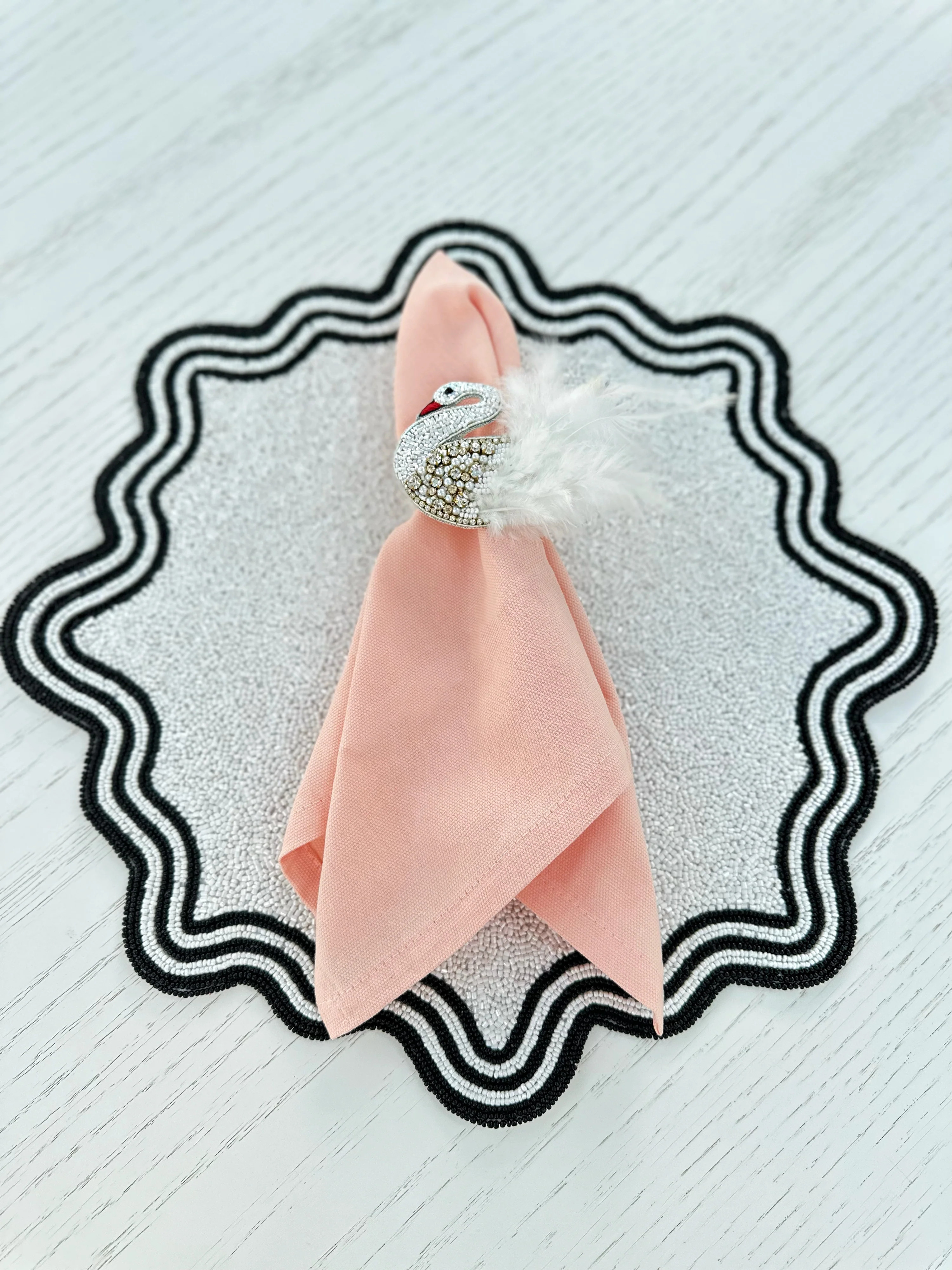 Classic Chic Black & White Placemats | Beth Ladd Collections