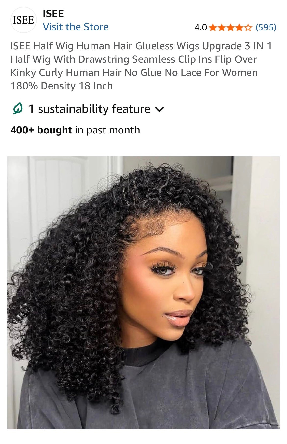 ISEE Half Wig Human Hair Glueless Wigs Upgrade 3 IN 1 Half Wig With Drawstring Seamless Clip Ins Flip Over Kinky Curly Human Hair No Glue No Lace For Women 180% Density 18 Inch

***I got 20 Inch

#LTKBeauty #LTKgrwm #LTKMidsize