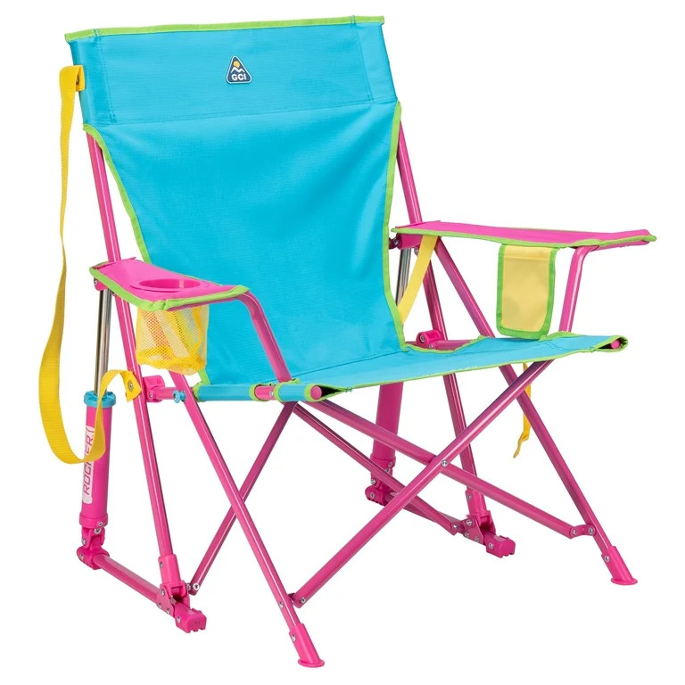 GCI Outdoor Kickback Rocker Foldable Rocking Camp Chair, Blue Retro | Walmart (US)