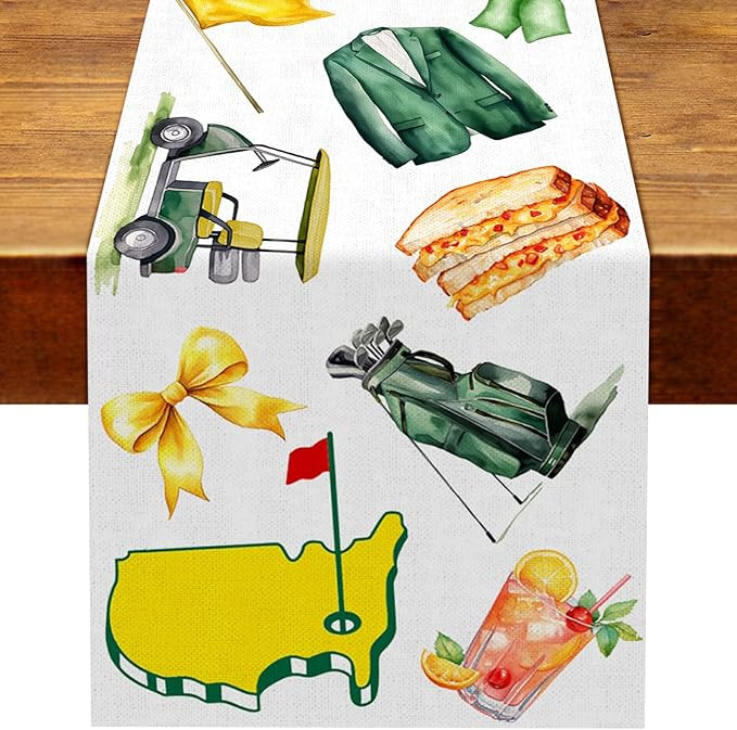 Masters Golf Table Runner Augusta National Golf Tournament Decorations Dining Room Home Kitchen T... | Amazon (US)