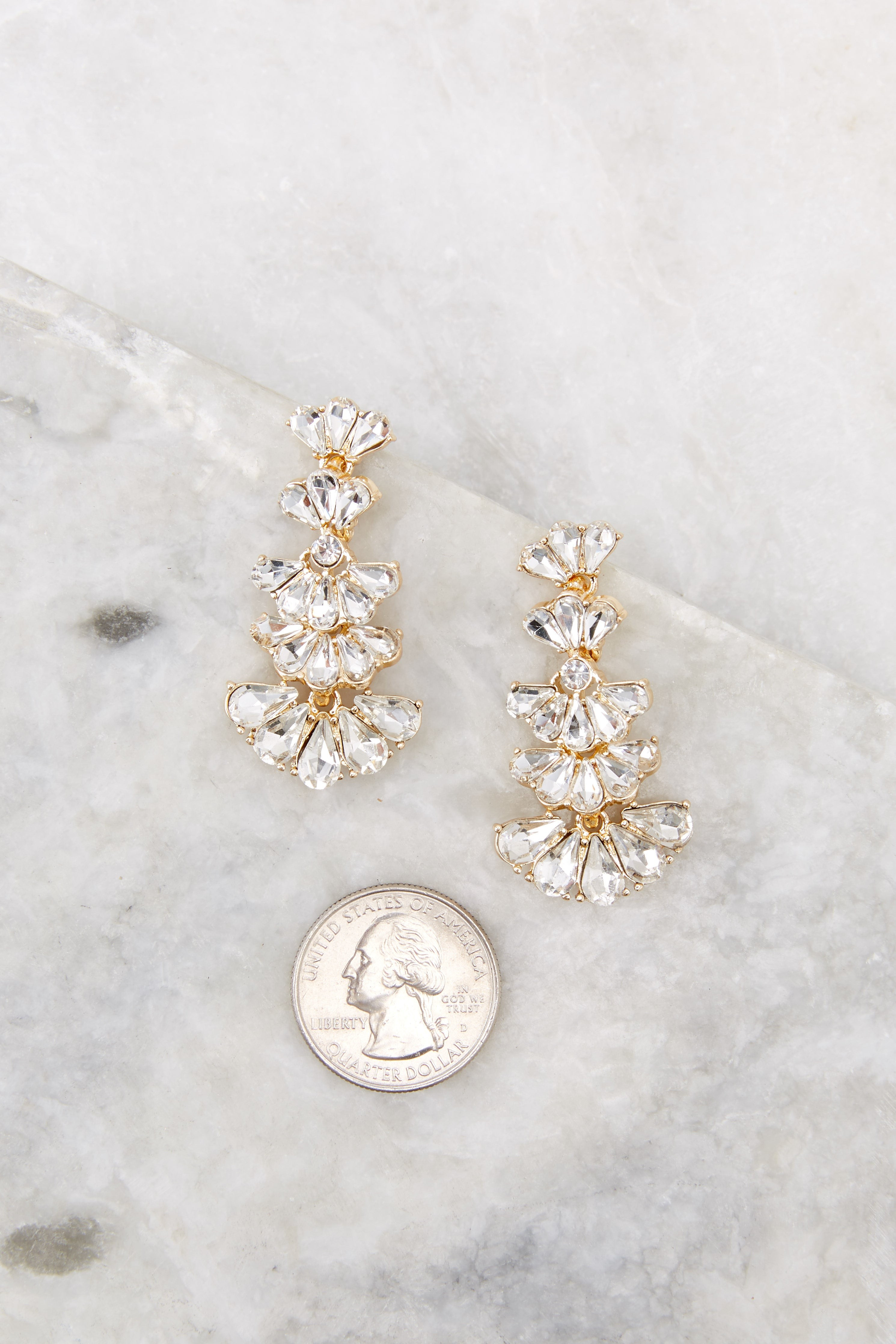 Pretty Impressive Gold Earrings | Red Dress 