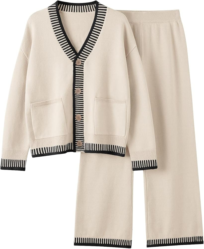 LILLUSORY Womens Sweater Lounge Sets Fall Fashion Outfits Matching Cardigan Long Sleeve Loungewea... | Amazon (US)