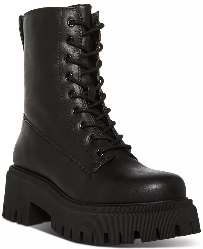 Kknight Lace-Up Lug Sole Combat Booties | Macy's