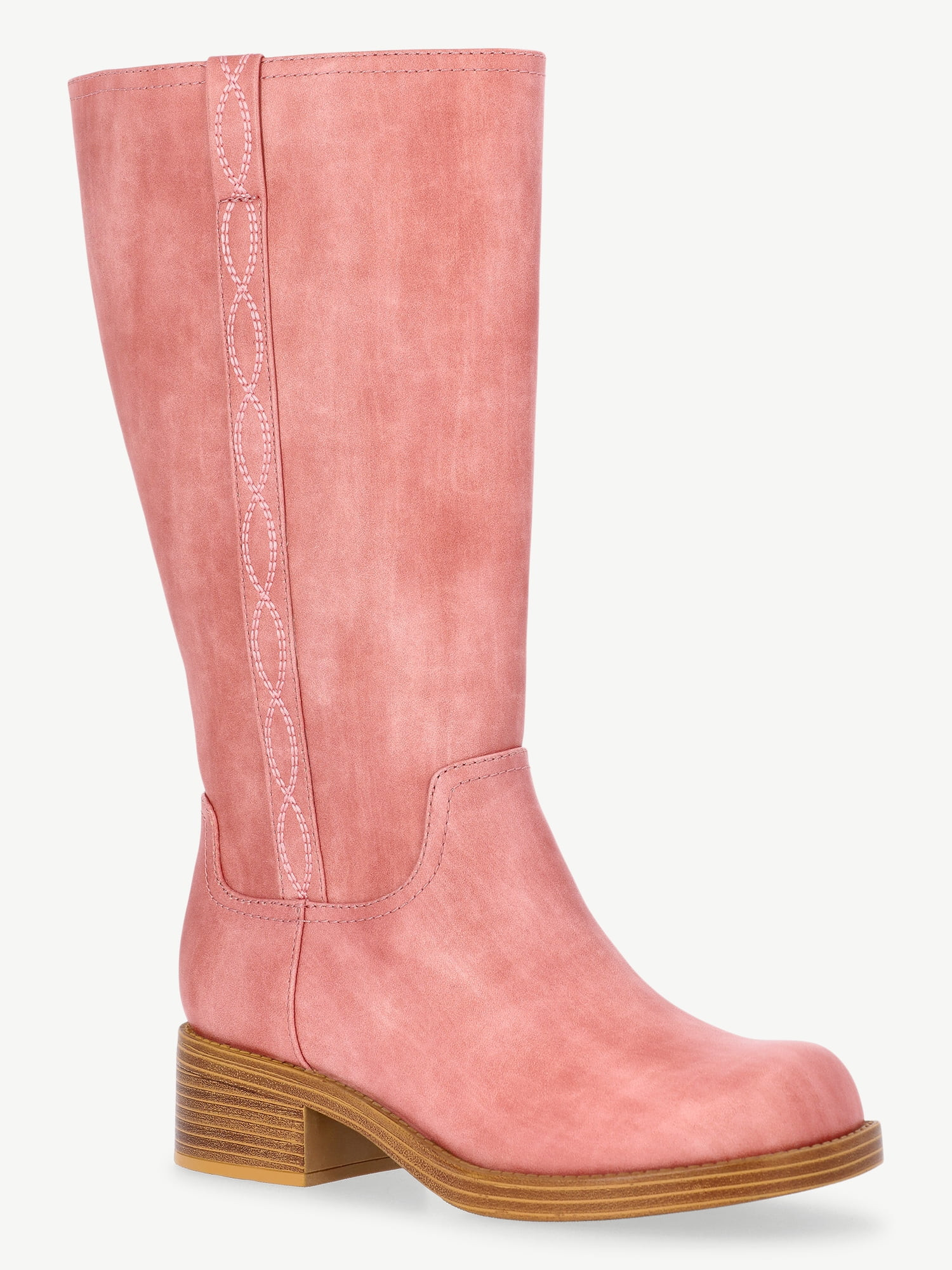 No Boundaries Faux Leather Tall Riding Boots, Women's (Wide Width Available) | Walmart (US)