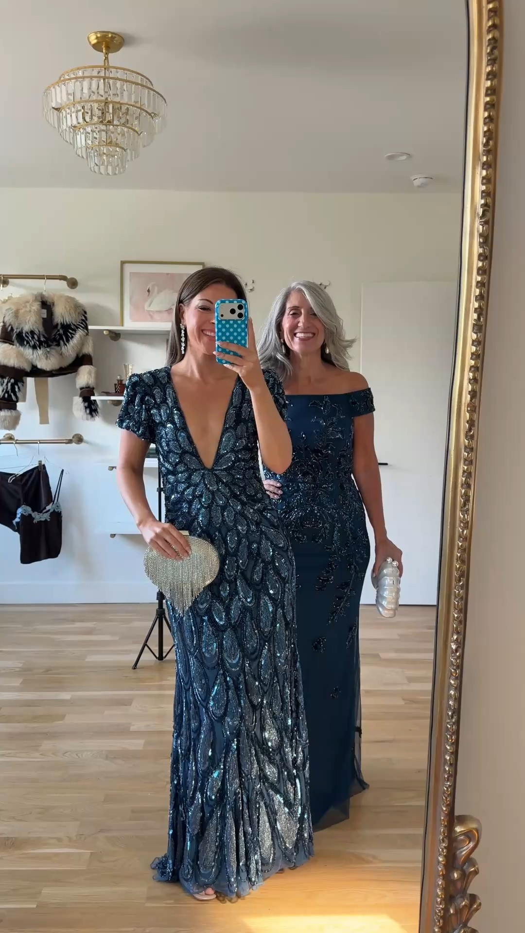 navy beaded short sleeve gown with a deep V-neck and a blue sequin feather pattern, navy off-the-shoulder gown with beaded sequin florals and fitted bodice mom and me wedding guest and mother of the bride dresses 💍

revolve: tulip
mac duggal: emerson10

I’m 5’4” and wear a size small/2 

mom is 5’4” and wears a medium/6

fall wedding guest dresses, wedding guest dresses, cocktail dresses, semi-formal dresses, black tie wedding guest dresses, destination wedding guest dresses, garden party dresses, wedding guest outfit ideas, mom & me outfits, mom & me dresses, matching outfits, mother daughter outfits, family photo outfits, wedding guest dresses, mother of the bride, mother of the groom, wedding guest outfit ideas

#LTKWedding #LTKSeasonal #LTKootd