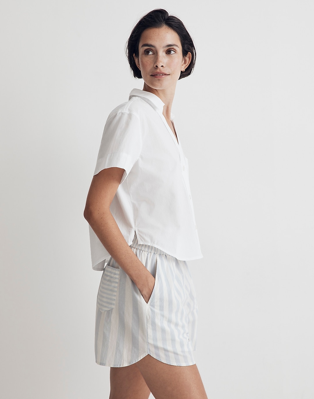 Y-Neck Button-Up Shirt | Madewell