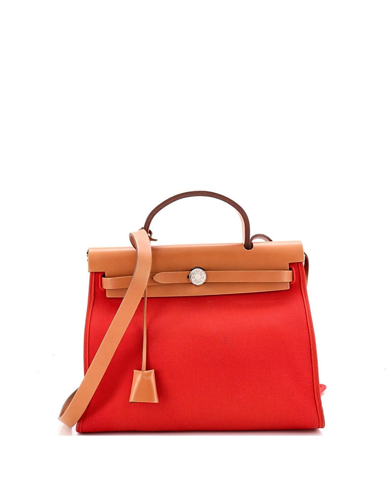 Pre-Owned HERMES 31 Herbag Zip Leather and Toile | Bloomingdale's (US)