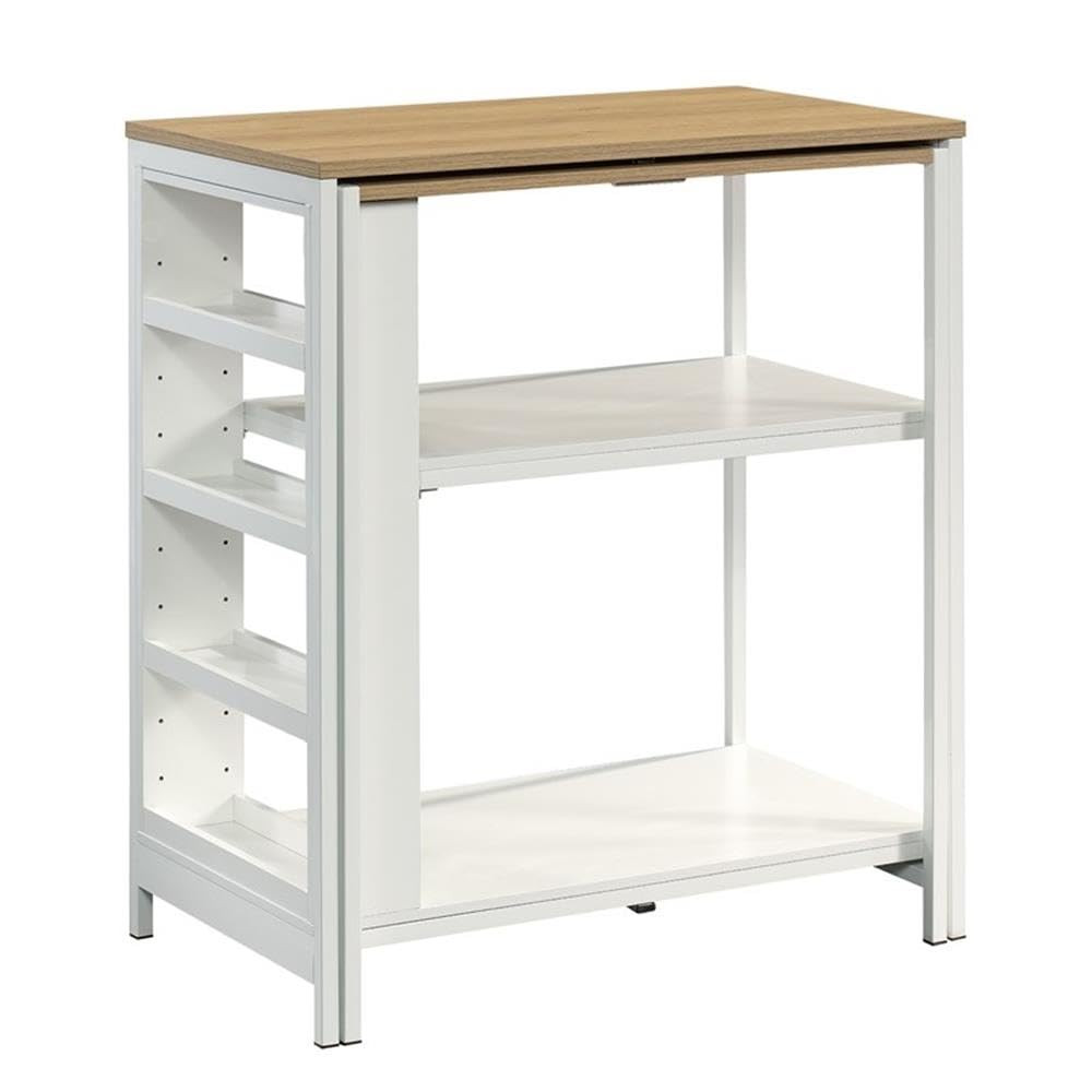 Pemberly Row Coastal Engineered Wood Kitchen Island in Baltic Oak/White | Amazon (US)