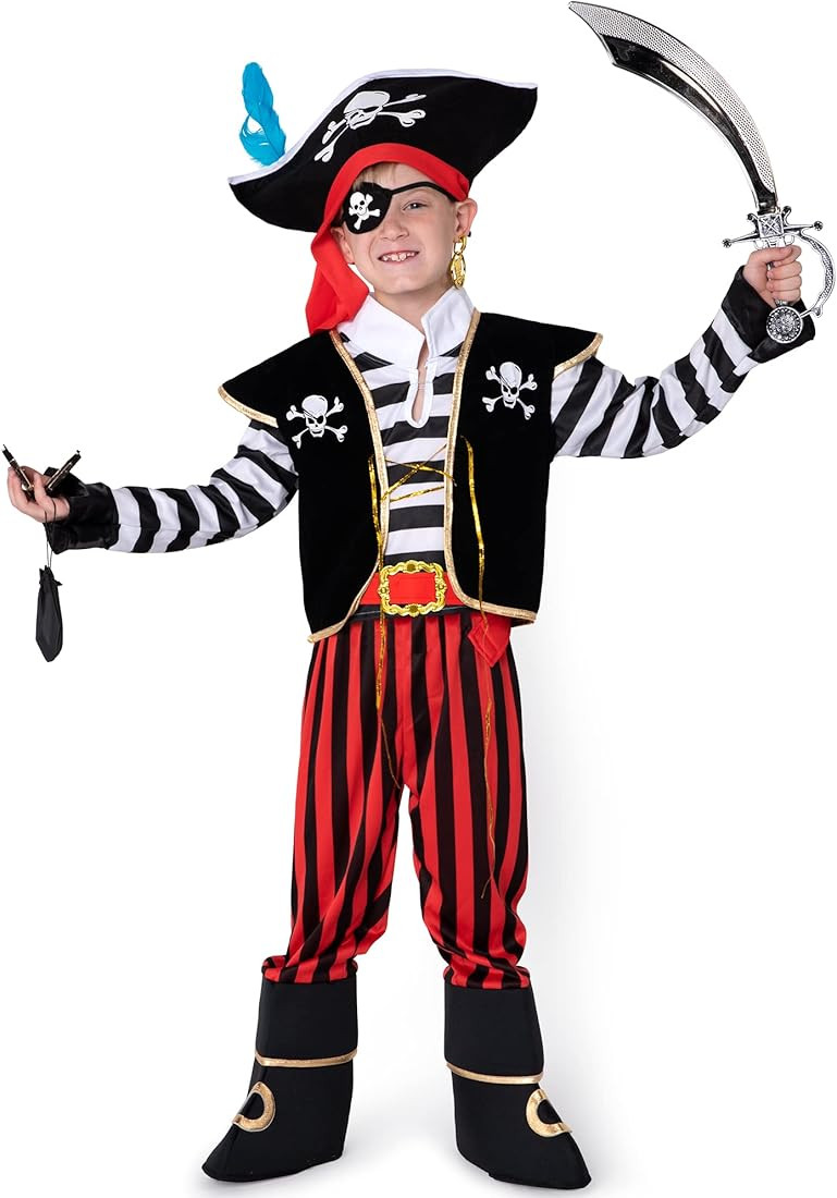Child Boy Pirate Fierce Captain Costume w/ accessories for Kids Themed Parties, Halloween | Amazon (CA)